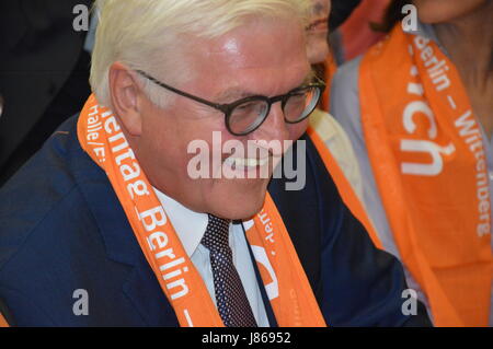 Berlin, Germany. 27th May, 2017.German President Frank-Walter Steinmeier at the German Protestant Church Days in Messehallen in Berlin Credit: Markku Rainer Peltonen/Alamy Live News Stock Photo