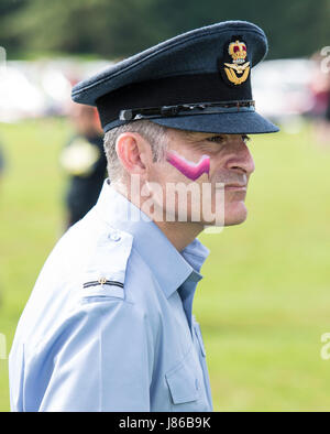 Brentwood, Essex, UK. 27th May, 2017.  RAF Reserve officer helps  at the Cancer Research Race for Life at Weald Park, Brentwood, Essex Credit: Ian Davidson/Alamy Live News Stock Photo