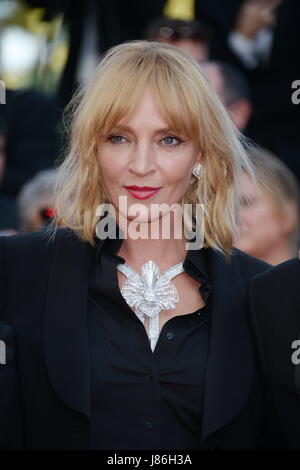 Cannes, France. 27th May, 2017. Jury president Uma Thurman attends the 'Based On A True Story' screening during the 70th annual Cannes Film Festival at Palais des Festivals on May 27, 2017 in Cannes, France. Credit: Frederick Injimbert/ZUMA Wire/Alamy Live News