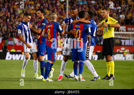 Lionel Andres Messi (10) FC Barcelona's player. Copa del Rey between FC Barcelona vs Deportivo Alaves at the Vicente Calderon stadium in Madrid, Spain, May 27, 2017 . Stock Photo