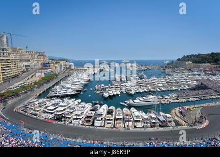 Monaco. 27th May, 2017. Formula One cars are seen during the qualification session of the Formula One Monaco Grand Prix in Monaco, on May 27, 2017. Credit: Michael Alesi/Xinhua/Alamy Live News Stock Photo