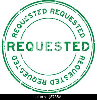 Grunge green requested rubber seal stamp on white background Stock Vector