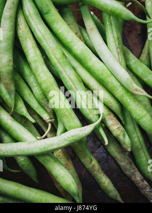 Closeup of a bunch of Green Beans Stock Photo