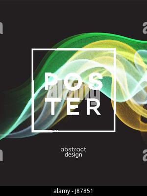 Abstract smoky waves background. Template brochure jh poster design Stock Vector