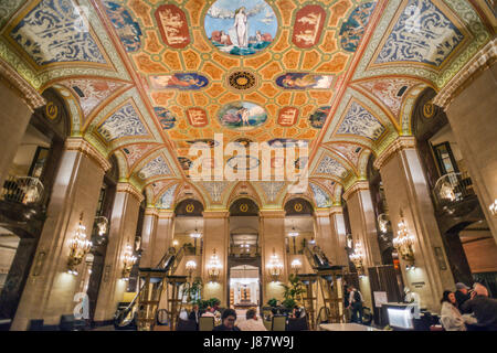 Interior of Palmer House Hotel Lobby  Chicago USA Stock Photo