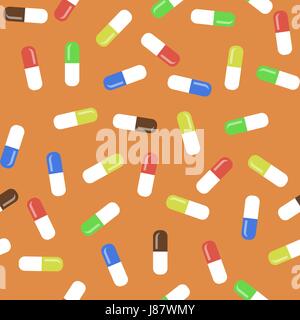 Colored Pills Seamless Medical Pattern Stock Vector