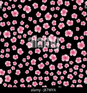 Pink Flower Seamless Pattern Stock Vector