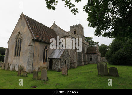 Parish church at Stiffkey in North Norfolk, St John the Baptist. Stock Photo