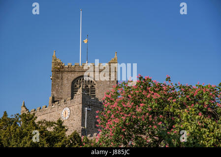 The 12th-century Cartmel Priory at Cartmel in the Lake district Stock Photo