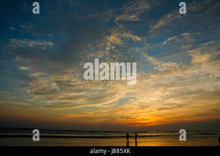 Cox’s Bazar sea beach. It is the longest unbroken sea beach in the world. Cox’s Bazar, Bangladesh. Stock Photo