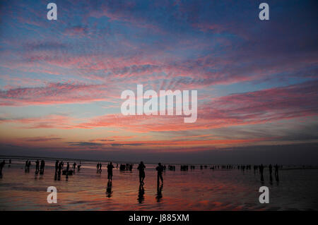 Cox’s Bazar sea beach. It is the longest unbroken sea beach in the world. Cox’s Bazar, Bangladesh. Stock Photo
