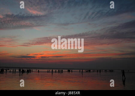 Cox’s Bazar sea beach. It is the longest unbroken sea beach in the world. Cox’s Bazar, Bangladesh. Stock Photo