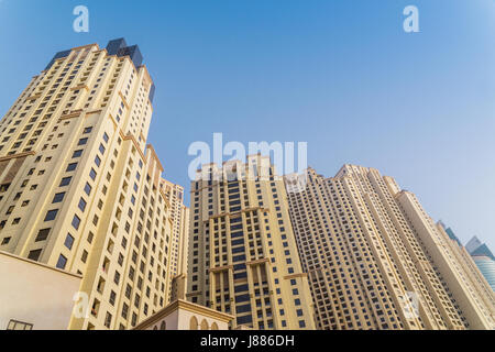 High rise buildings at Jumeirah Beach Residence in Dubai Marina Stock Photo