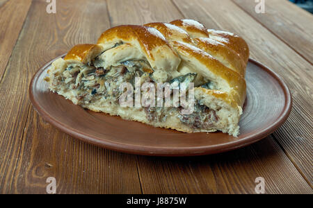 Kalakukko -  traditional food from the Finnish region of Savonia made from fish baked inside a loaf of bread. Stock Photo