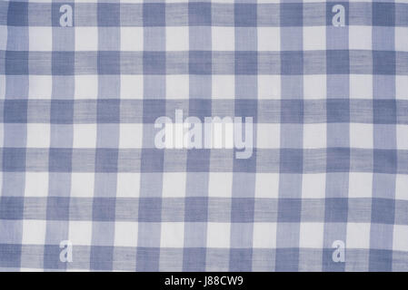blue checkered tablecloth background texture Stock Photo