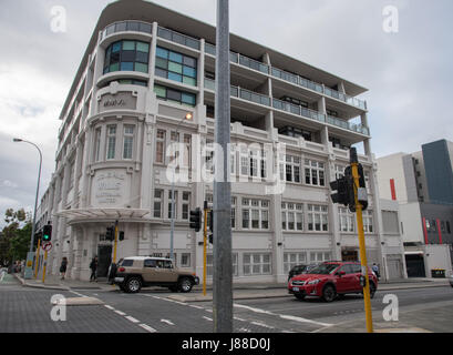 Perth,WA,Australia-November 16,2016: City life with people, vehicles, street and building in downtown Perth, Western Australia Stock Photo