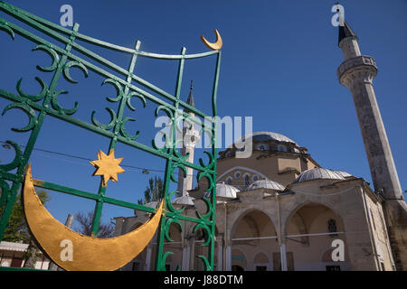 View of the Juma-Jami Mosque, also known as the Friday Mosque, is located in Yevpatoria, Crimea Stock Photo