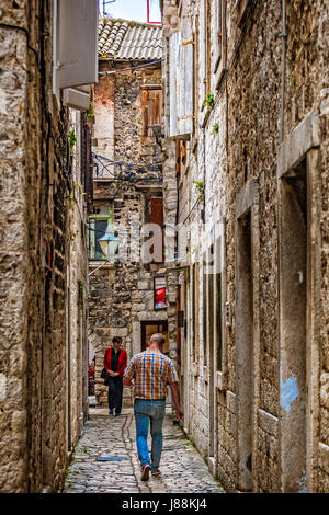 Croatia Dalmatia Trogir ( Trau ) - Old City historic Center view Stock Photo