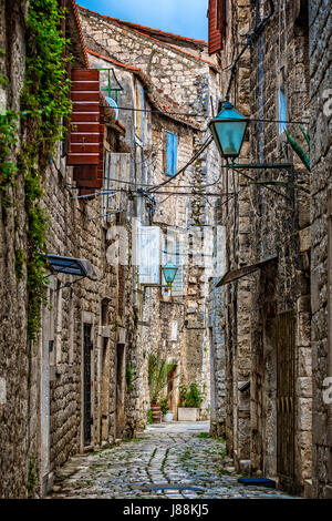 Croatia Dalmatia Trogir ( Trau ) - Old City historic Center view Stock Photo