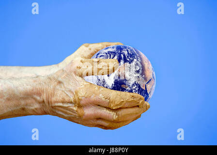 sculptor, potter, globe, planet, earth, world, hand, god, sculptor, arm, Stock Photo