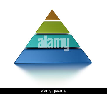 isolated, chart, colour, graphic, four, reflection, pyramid, illustration, Stock Photo