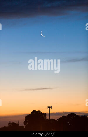 A beautiful sunset pic with melbourne skyline Stock Photo