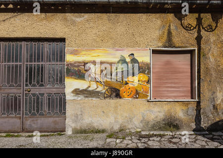 Cervinara (Avellino, Italy) - Murales in the old city centre Stock Photo