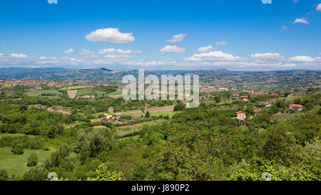 The valley of the Calore river seen from Torre Le Nocelle Stock Photo