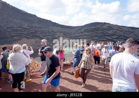 The coast around El Golfo, Lanzarote, Canary Islands, Spain Stock Photo