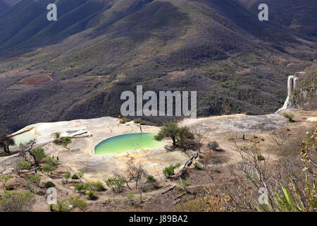 Thermal Mineral Spring Hierve el Agua Stock Photo
