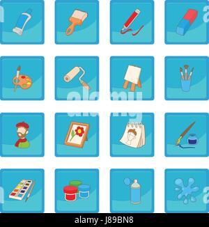 Art icon blue app Stock Vector
