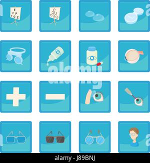 Vision correction icon blue app Stock Vector