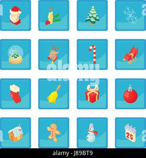 Christmas icon blue app Stock Vector