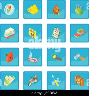 Travel icon blue app Stock Vector