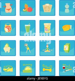 Healthy lifestyle icon blue app Stock Vector