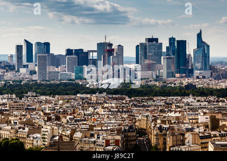 Aerial View on La Defense and its Scyscrapers in Paris, France Stock Photo