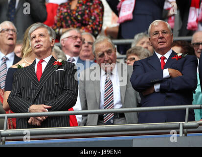 Arsenal owner Stan Kroenke (left) and co-chair Josh Kroenke in the ...