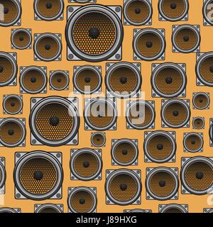 Musical Speaker Seamless Pattern Stock Vector
