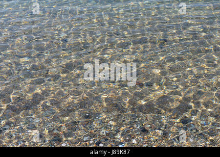 Crystal clean ripples of water in Mediterranean sea Stock Photo