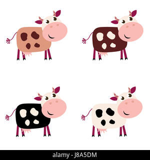 isolated, animals, cow, farm, cows, vector, maddening, pert, coquettish, cute, Stock Photo