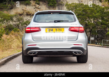 Hong Kong, China Feb 27, 2017 : Mercedes-AMG GLC 43 2017 Test Drive Day on Feb 27 2017 in Hong Kong. Stock Photo