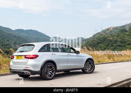 Hong Kong, China Feb 27, 2017 : Mercedes-AMG GLC 43 2017 Test Drive Day on Feb 27 2017 in Hong Kong. Stock Photo