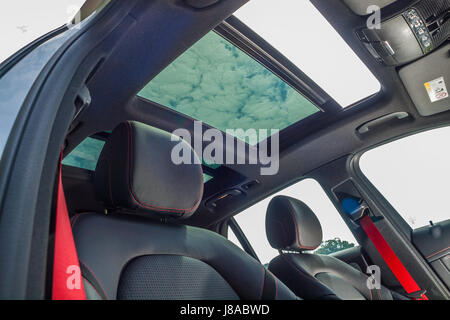 Hong Kong, China Feb 27, 2017 : Mercedes-AMG GLC 43 2017 Interior on Feb 27 2017 in Hong Kong. Stock Photo