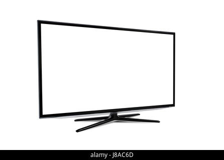 Smart TV with blank screen isolated on white background Stock Photo - Alamy