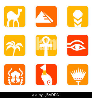 egypt, element, blocks, icon, set, icons, elements, design, god, art, culture, Stock Photo