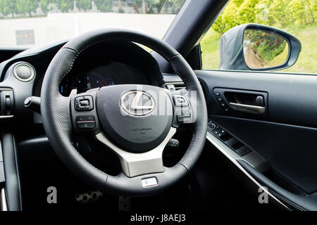 Hong Kong, China May 19, 2017 : Lexus IS 200t 2017 Interior May 19 2017 in Hong Kong. Stock Photo