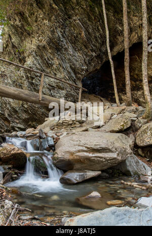 Small Waterfall in Styx Branch at Arch Rock Vertical Stock Photo