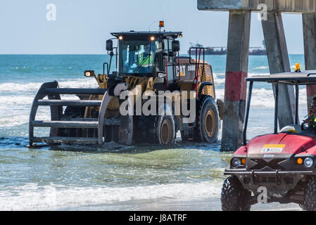 Post-hurricane beach restoration dredging operation on Jacksonville Beach in Northeast Florida. (USA) Stock Photo