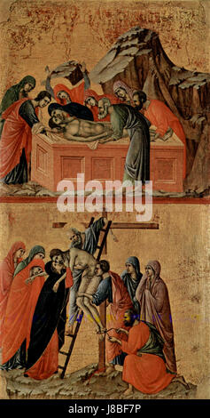 The Maestà altarpiece by Duccio di Buoninsegna depicting the Madonna ...