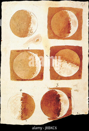 Galileo moon phases Stock Photo